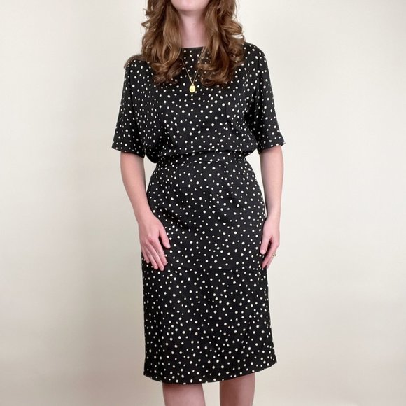 Vintage Handmade Coord Matching Midi Pencil Skirt Set & Blouse Top Coordinating - Picture 1 of 5
